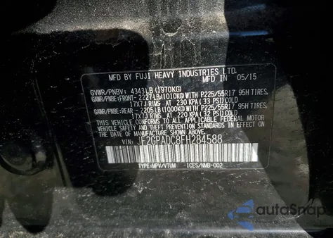 2015 Subaru Xv Crosstrek 2.0 Premium из США, поврежденный, VIN JF2GPADC8FH284588